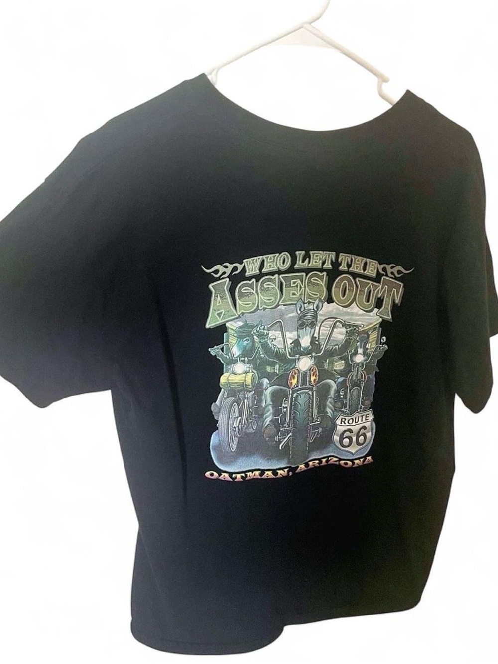 Gildan Black Graphic Tee with Motorcycle Route 66 Design